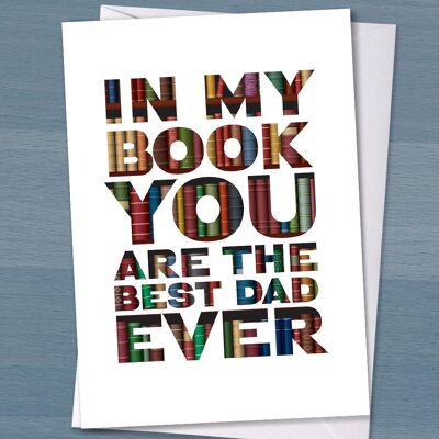 In My Book sei il miglior papà di sempre, biglietto per la festa del papà, compleanno di papà, festa del papà del nonno, nonno, festa del papà unica, amante dei libri