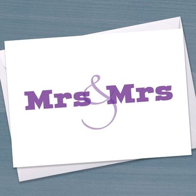 Carte de Mme et Mme, carte de félicitations de mariage, carte de mariage, jeune marié, couple heureux, nouveau couple marié, mariage gay, mariage lesbien