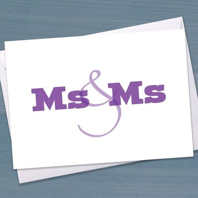 Ms e Ms card, biglietto di congratulazioni di matrimonio, biglietto di nozze, sposi novelli, coppia felice, nuova coppia di sposi, matrimonio gay, matrimonio lesbico