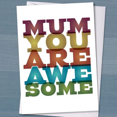 Maman tu es géniale, fête des mères, carte d'anniversaire de maman, typographique, maman, mère, première fois maman, nouvelle maman, maman, carte pour maman,
