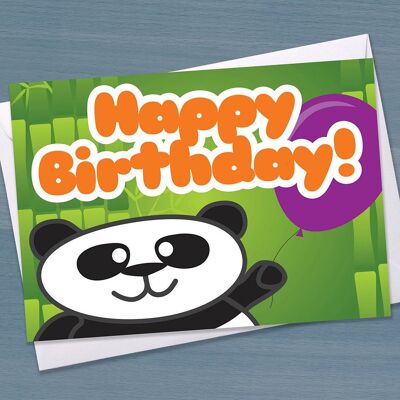 Panda Birthday card, Happy Birthday, Kids, Children, 1st birthday, Grandson Birthday, Granddaughter birthday, Greetings Card / Handmade