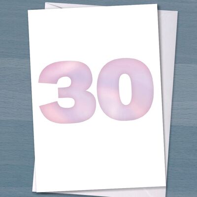 Tarjeta de aniversario de bodas de perlas con el número 30
