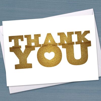 Thank you, Thanks, Thank You Card, Typographic, Typography, Gold, Simple Thank you card, Wedding Thank You, Teacher Thank you