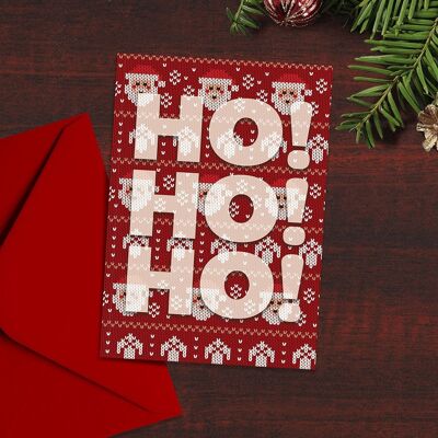¡Tarjeta de Navidad, Ho! ¡Ho! ¡Ho!, Papá Noel, Papá Noel, Puente navideño, Letras de canciones, Tarjetas navideñas tipográficas
