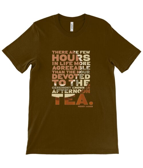Canvas Unisex Crew Neck T-Shirt - TEA quote - Brown