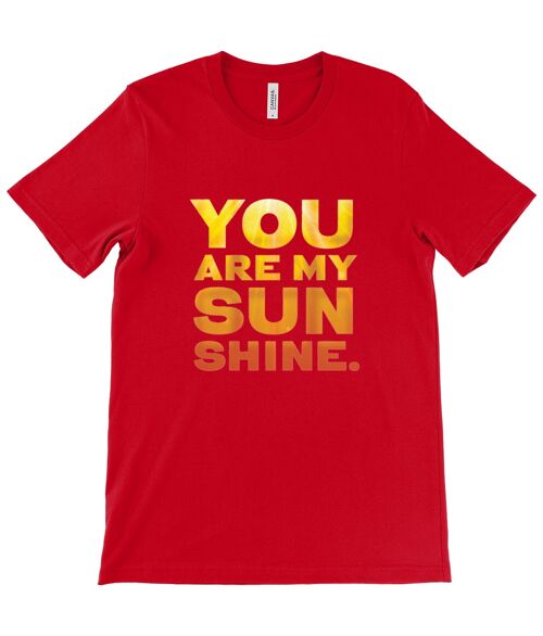 Canvas Unisex Crew Neck T-Shirt - YOU ARE MY SUNSHINE - Red