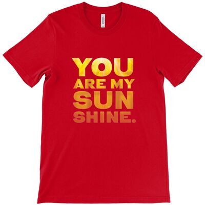 Canvas Unisex Crew Neck T-Shirt - YOU ARE MY SUNSHINE - Red