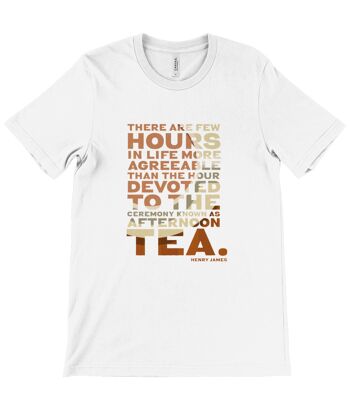 T-shirt col rond unisexe en toile - Citation TEA - Blanc