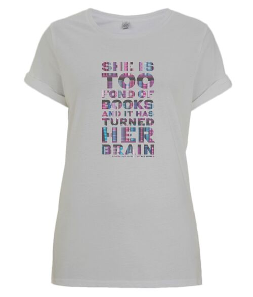 Little Women quote "She is too Fond of Books" t-shirt - women's - Melange Grey