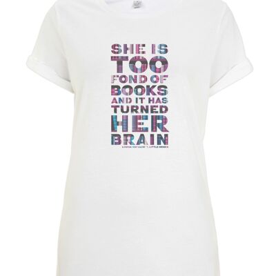 T-shirt Little Women citation "Elle aime trop les livres" - femme - Blanc