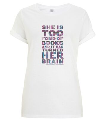 T-shirt Little Women citation "Elle aime trop les livres" - femme - Blanc