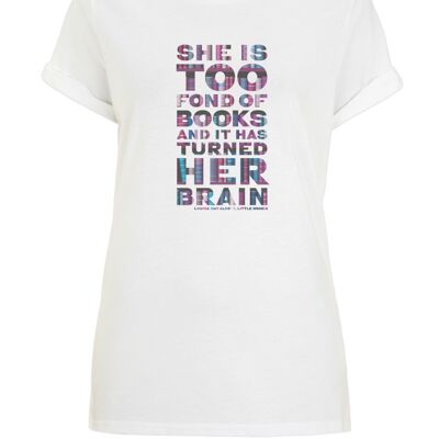 T-shirt Little Women citation "Elle aime trop les livres" - femme - Blanc