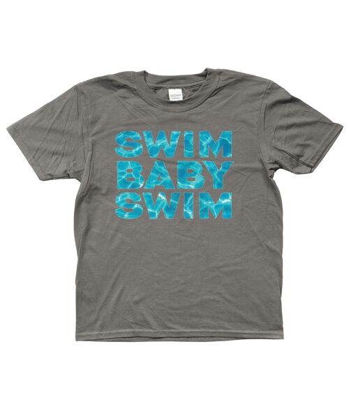 Gildan Kids SoftStyle® Ringspun T-Shirt SWIM BABY SWIM Ages 3-14 - Charcoal