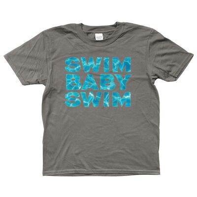 T-shirt Gildan Kids SoftStyle® Ringspun SWIM BABY SWIM 3 à 14 ans - Anthracite