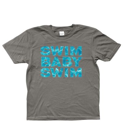 T-shirt Gildan Kids SoftStyle® Ringspun SWIM BABY SWIM 3 à 14 ans - Anthracite