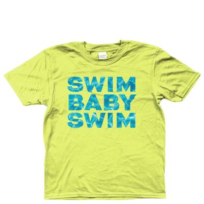 Gildan Kids SoftStyle® Ringspun T-Shirt SWIM BABY SWIM Edades 3-14 - Cornsilk