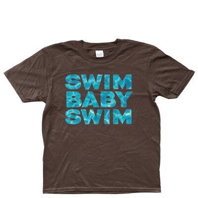 Gildan Kids SoftStyle® Ringspun T-Shirt SWIM BABY SWIM Ages 3-14 - Dark Chocolate