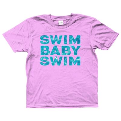 Gildan Kids SoftStyle® Ringspun T-Shirt SWIM BABY SWIM Ages 3-14 - Light Pink