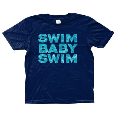 Gildan Kids SoftStyle® Ringspun T-Shirt SWIM BABY SWIM Edades 3-14 - Azul marino