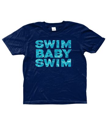 T-shirt Gildan Kids SoftStyle® Ringspun SWIM BABY SWIM 3-14 ans - Marine