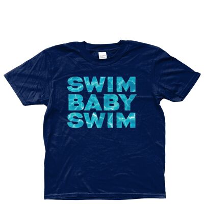 Gildan Kids SoftStyle® Ringspun T-Shirt SWIM BABY SWIM Ages 3-14 - Navy