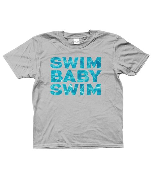 Gildan Kids SoftStyle® Ringspun T-Shirt SWIM BABY SWIM Ages 3-14 - Sports Grey