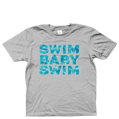 Gildan Kids SoftStyle® Ringspun T-Shirt SWIM BABY SWIM Ages 3-14 - Sports Grey