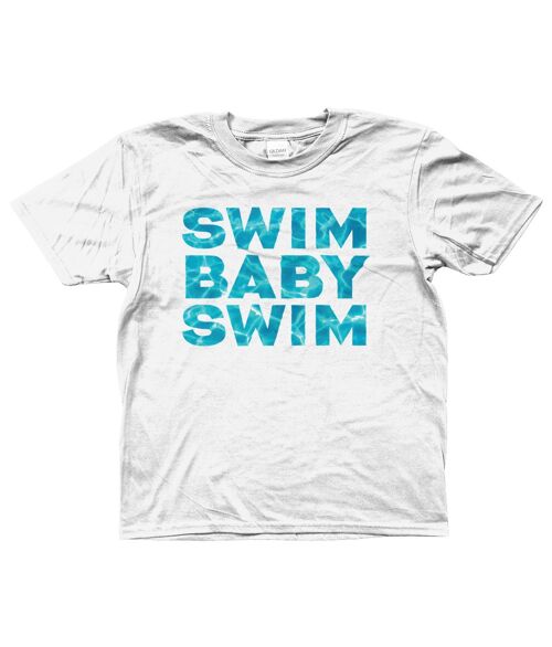 Gildan Kids SoftStyle® Ringspun T-Shirt SWIM BABY SWIM Ages 3-14 - White