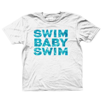 Gildan Kids SoftStyle® Ringspun T-Shirt SWIM BABY SWIM Alter 3–14 – Weiß