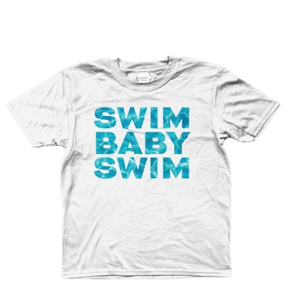 Gildan Kids SoftStyle® Ringspun T-Shirt SWIM BABY SWIM 3-14 ans - Blanc