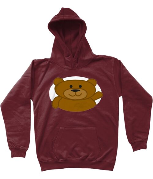 Kids Hoodie BEAR - Burgundy