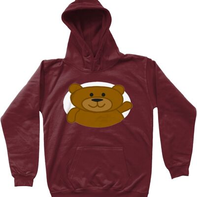 Kids Hoodie BEAR - Burgundy