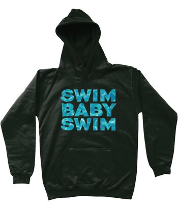 Sweat à capuche enfant "SWIM BABY SWIM" - Anthracite