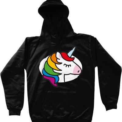 Kinder Hoodie UNICORN - Deep Black