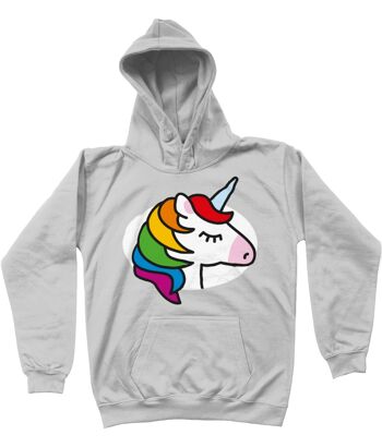 Sweat à capuche enfant LICORNE - Gris chiné