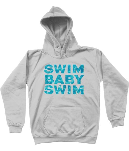 Kids Hoodie "SWIM BABY SWIM" - Heather Grey