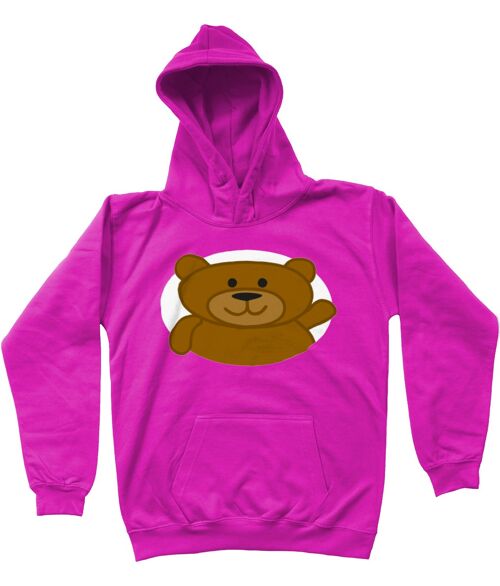 Kids Hoodie BEAR - Hot Pink