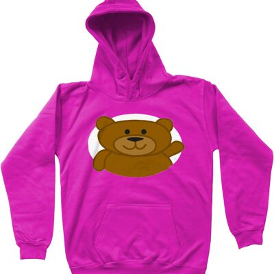 Kids Hoodie BEAR - Hot Pink