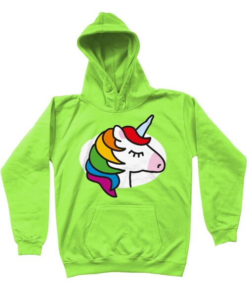 Kid's Hoodie UNICORN - Lime Green