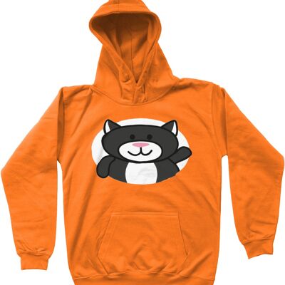 Sweat à capuche enfant CHAT - Orange Crush