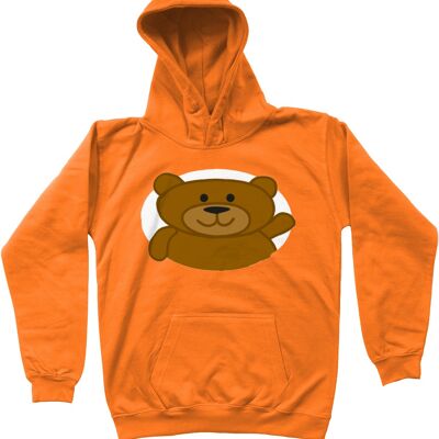 Kids Hoodie BEAR - Orange Crush