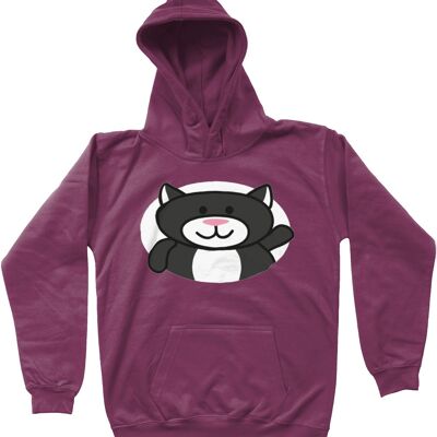 Sudadera con capucha para niños CAT - Ciruela