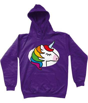 Sweat à capuche enfant LICORNE - Violet