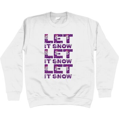 Let it Snow Weihnachts-Sweatshirt / Pullover - Arktisweiß