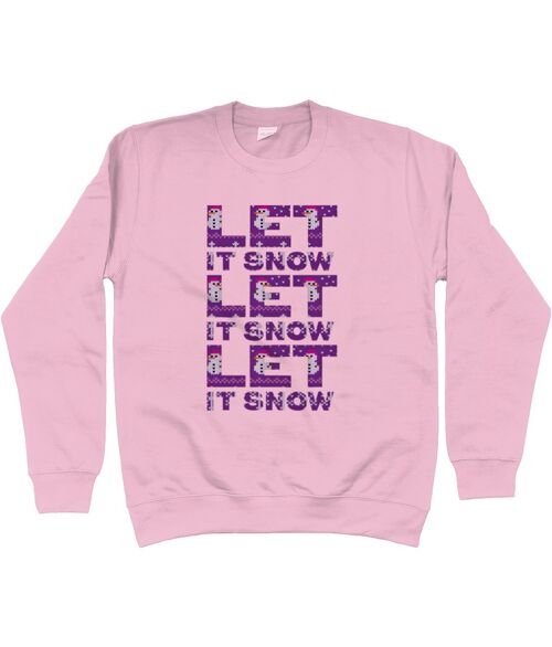 Let it Snow Christmas Sweatshirt / Jumper - Baby Pink