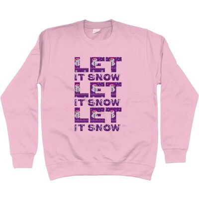 Let it Snow Weihnachts-Sweatshirt / Pullover - Baby Pink
