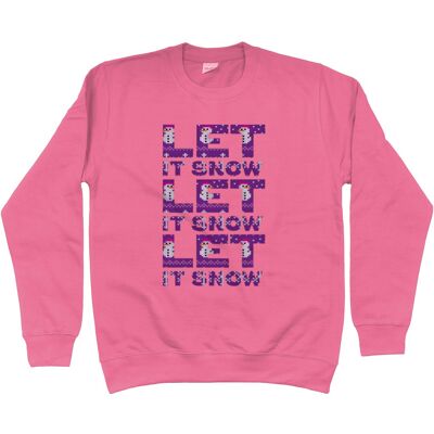 Let it Snow Christmas Sweatshirt / Jumper - Candyfloss Pink