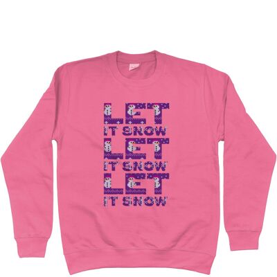 Let it Snow Christmas Sweatshirt / Jumper - Candyfloss Pink