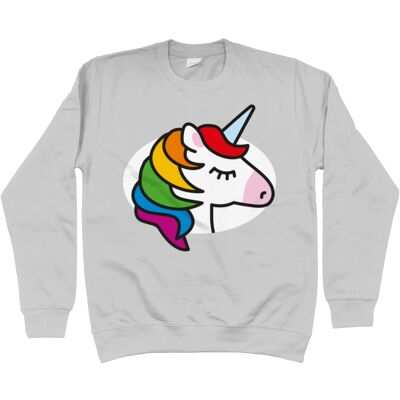 Sweat enfant LICORNE - Gris chiné