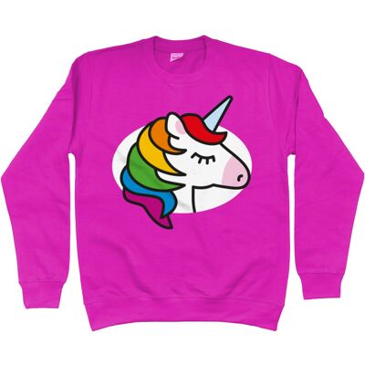 Kinder-Sweatshirt EINHORN - Hot Pink